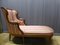 Chaise Lounge in Mahogany with Striped Fabric 1