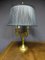 Large Lamp in Gilded Bronze with Pleated Silk Shade, Image 7