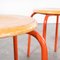 French Red Stacking School Stools, Set of 6 5