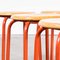 French Red Stacking School Stools, 1960s, Set of 8 5