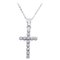 White Gold Cross Pendant Necklace, 1960s, Image 1