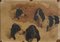 Cani da caccia, 1900, Olio su cartone, con cornice, Immagine 2
