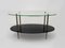 Coffee Table with Transparent and Black Glass Tops and Gilded Compass Foot, 1960s 1