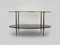 Table Basse avec Plateaux en Verre Transparent et Noir et Pied Compas Doré, 1960s 2