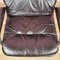 Vintage Norwegian Leather Lounge Chair with Ottoman, 1970s, Set of 2 7