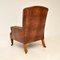 Antique Leather & Carved Oak Childs Armchair, 1880s, Image 5