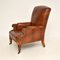 Antique Leather & Carved Oak Childs Armchair, 1880s 4