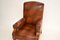 Antique Leather & Carved Oak Childs Armchair, 1880s 6