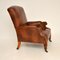 Antique Leather & Carved Oak Childs Armchair, 1880s 3