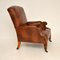 Antique Leather & Carved Oak Childs Armchair, 1880s, Image 3