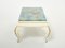 Tavolino da caffè in legno dorato e vetro dipinto di Maison Jansen, anni '50, Immagine 4