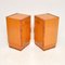 Art Deco Birdseye Maple & Walnut Bedside Cabinets, 1930s, Set of 2 3