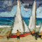Charles Badoisel, Boats, 1960s, Oil on Canvas, Framed, Image 2
