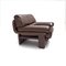 Brutalist Lounge Chair in Brown Leather, 1970s 9