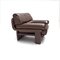 Brutalist Lounge Chair in Brown Leather, 1970s, Image 9