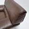 Brutalist Lounge Chair in Brown Leather, 1970s, Image 6