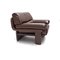 Brutalist Lounge Chair in Brown Leather, 1970s, Image 3