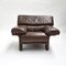 Brutalist Lounge Chair in Brown Leather, 1970s 5