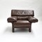 Brutalist Lounge Chair in Brown Leather, 1970s, Image 5