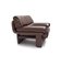 Brutalist Lounge Chair in Brown Leather, 1970s, Image 2