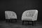 Set of Mid-Century Scandinavian Modern Rounded Armchairs with Black & White Stripes, 1960s, Image 1