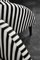 Set of Mid-Century Scandinavian Modern Rounded Armchairs with Black & White Stripes, 1960s, Image 2