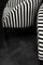Mid-Century Scandinavian Modern Rounded Armchairs with Black & White Stripes, 1960s, Set of 2, Image 8