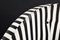 Set of Mid-Century Scandinavian Modern Rounded Armchairs with Black & White Stripes, 1960s, Image 19
