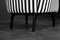 Mid-Century Scandinavian Modern Rounded Armchairs with Black & White Stripes, 1960s, Set of 2, Image 6