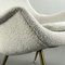 Cocktail Armchair with a White Bouclé Cover & Brass, Germany, 1950s 7