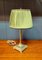 Lampada da tavolo in ottone con paralume, Italia, anni '30, Immagine 1