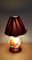 Lampe de Bureau Vintage en Métal Argenté et Abat-Jour en Tissu Rouge de Carly, 1960s 3