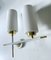 Vintage French Sconces in White Brass & Opaline Glass, 1960s, Set of 2 10