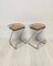 Tabourets de Bar Vintage en Osier et Chrome, Italie, 1970s, Set de 2 1