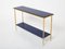 Bronze & Blue Lacquered Console Table from Maison Baguès, 1960s 1