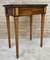 Neoclassical Mahogany Side Table with Fluted Legs and Green Marble, 1920s 3