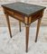 Neoclassical Mahogany Side Table with Fluted Legs and Green Marble, 1920s 4