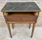 Neoclassical Mahogany Side Table with Fluted Legs and Green Marble, 1920s 8