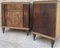 Italian Walnut and Beech Wood Nightstands with Black Glass, 1940s, Set of 2 9