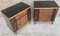 Italian Walnut and Beech Wood Nightstands with Black Glass, 1940s, Set of 2 10