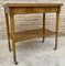 Neoclassic French Marquetry Side Table with One Drawer and Wheels, 1940s 11