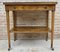 Neoclassic French Marquetry Side Table with One Drawer and Wheels, 1940s, Image 12