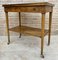 Neoclassic French Marquetry Side Table with One Drawer and Wheels, 1940s 4