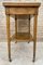 Neoclassic French Marquetry Side Table with One Drawer and Wheels, 1940s, Image 5