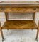 Neoclassic French Marquetry Side Table with One Drawer and Wheels, 1940s, Image 13