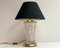 Vintage Table Lamp with Three Embossed Graces on the Opaque Glass & Black Shade 2