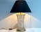 Vintage Table Lamp with Three Embossed Graces on the Opaque Glass & Black Shade 3