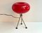 Vintage Red Glass and Metal Table Lamp, Germany, 1970s 1