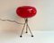 Vintage Red Glass and Metal Table Lamp, Germany, 1970s 2