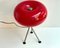 Vintage Red Glass and Metal Table Lamp, Germany, 1970s, Image 3